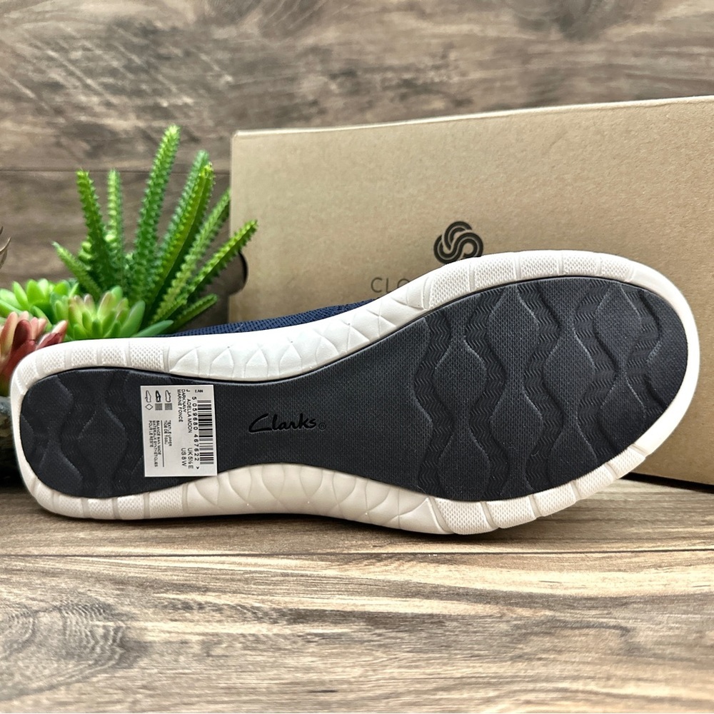 NIB Clarks Cloudsteppers 8W WIDE Adella Moon Knit Slip On Shoes Loafers Flats - Picture 9 of 13